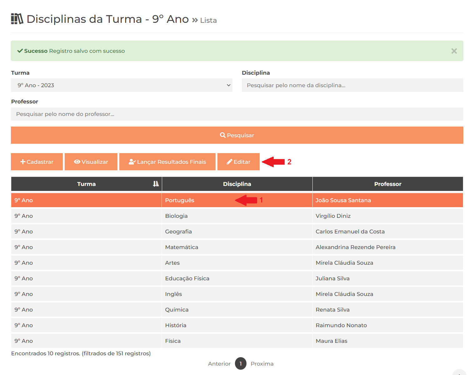 Editar Disciplinas Copiadas