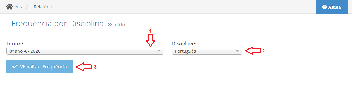 Relatório de Frequência por disciplina 1